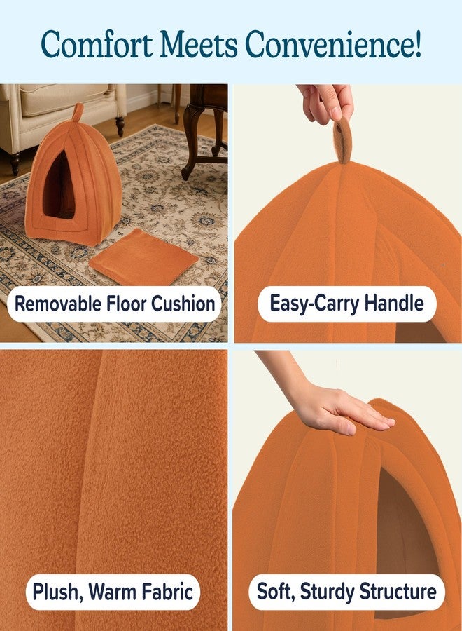 PETMAKER Cat House - Indoor Cat Bed with Removable Foam Cushion - Pet Tent for Kittens, Rabbits, Guinea Pigs, and Other Small Animals by PETMAKER (Brown) - Image 3